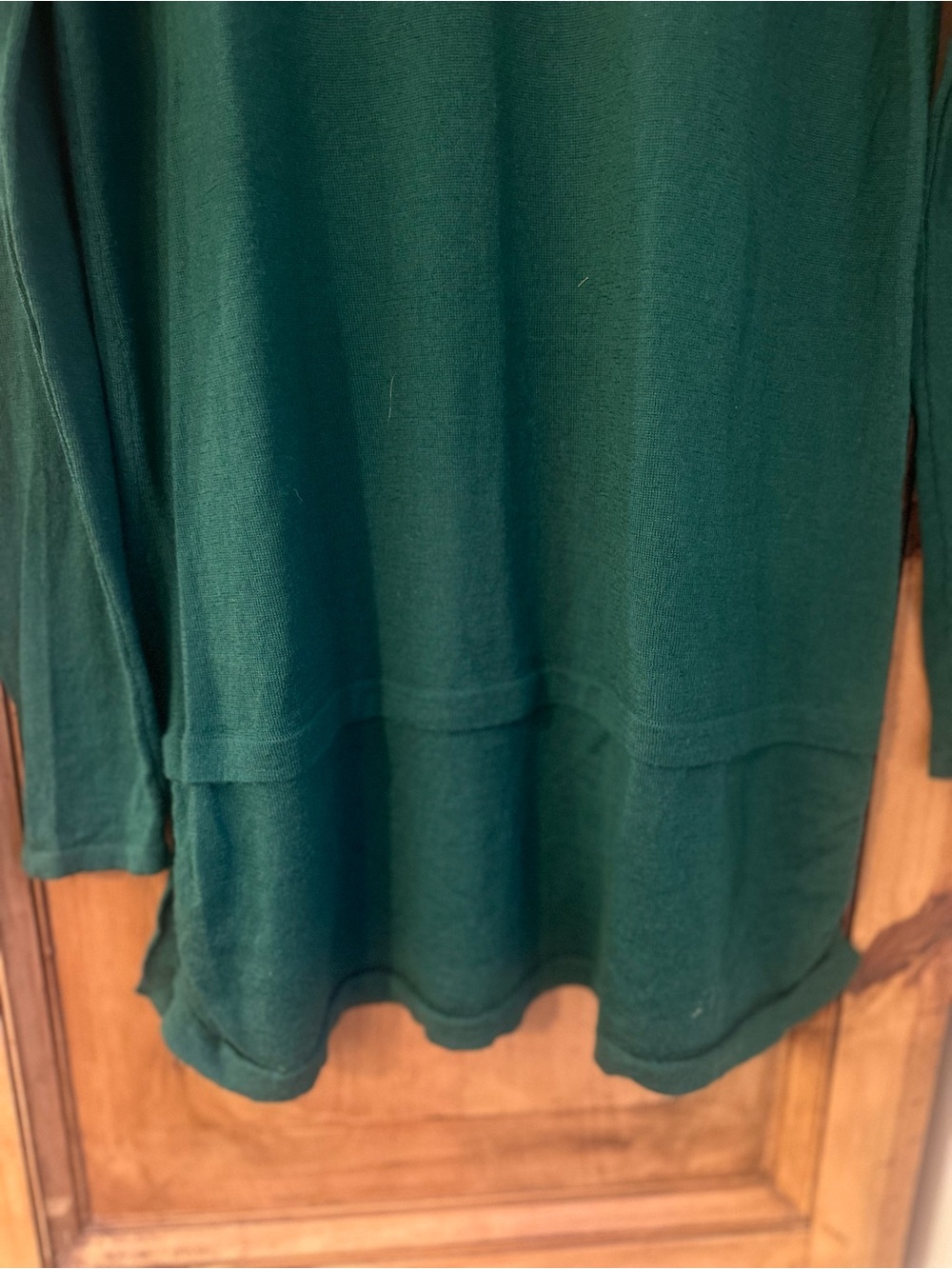 J.Jill Merino Wool Crewneck Tunic Top Forest Green Medium Tall - Picture 2 of 7
